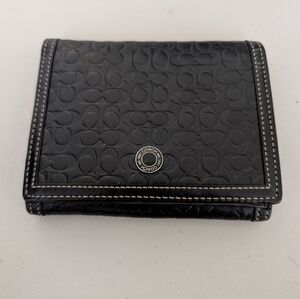 Coach embroidery billfold wallet vintage with ware.